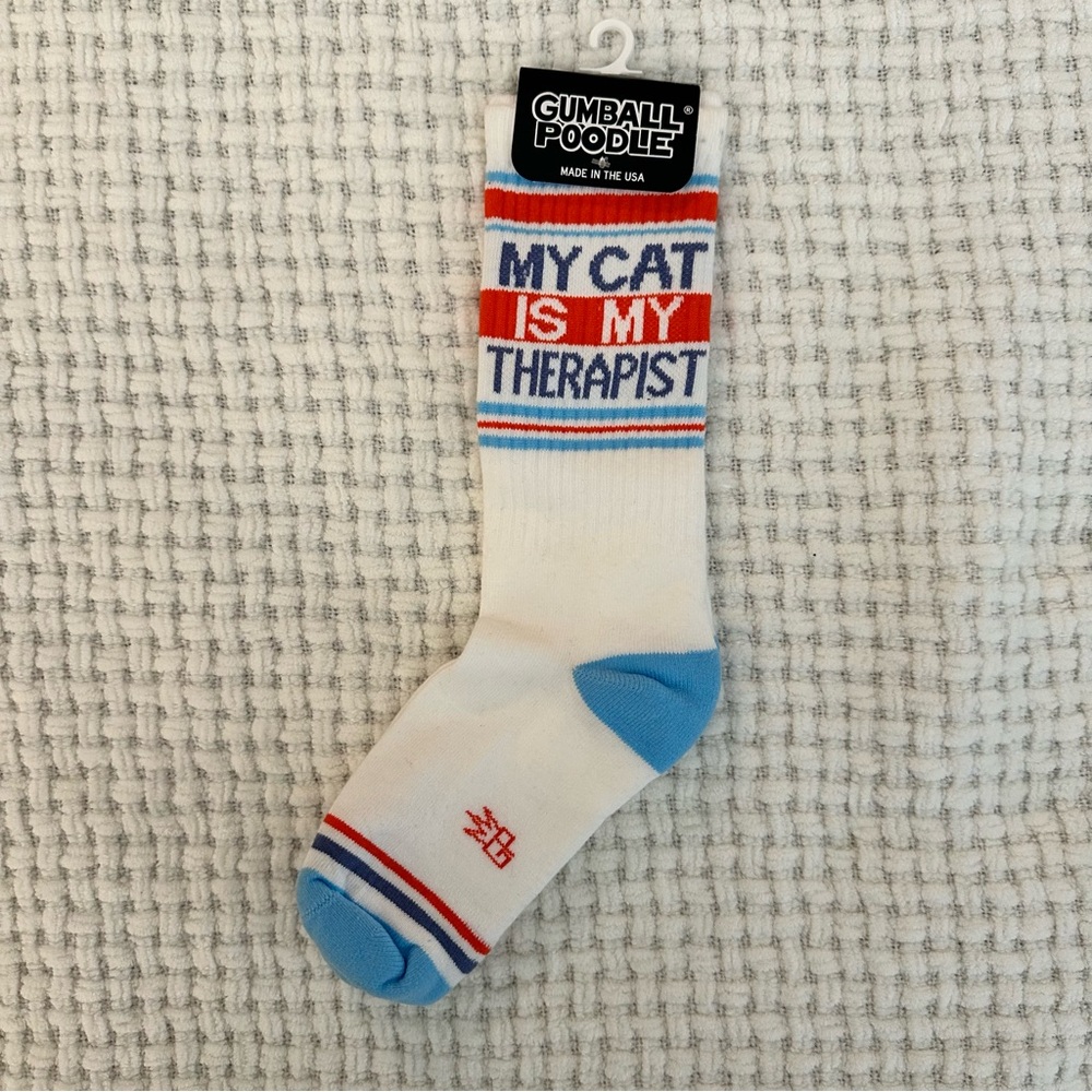 Funny Socks “My Cat is My Therapist”
